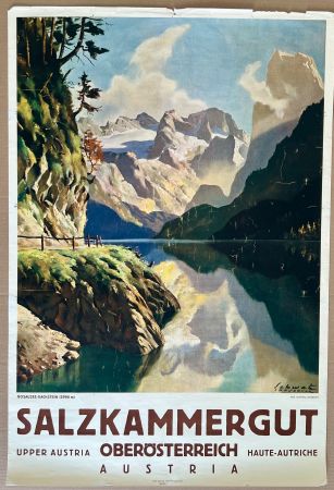 Original Salzkammergut Plakat Franz Schwetz 1950er 64×95 cm